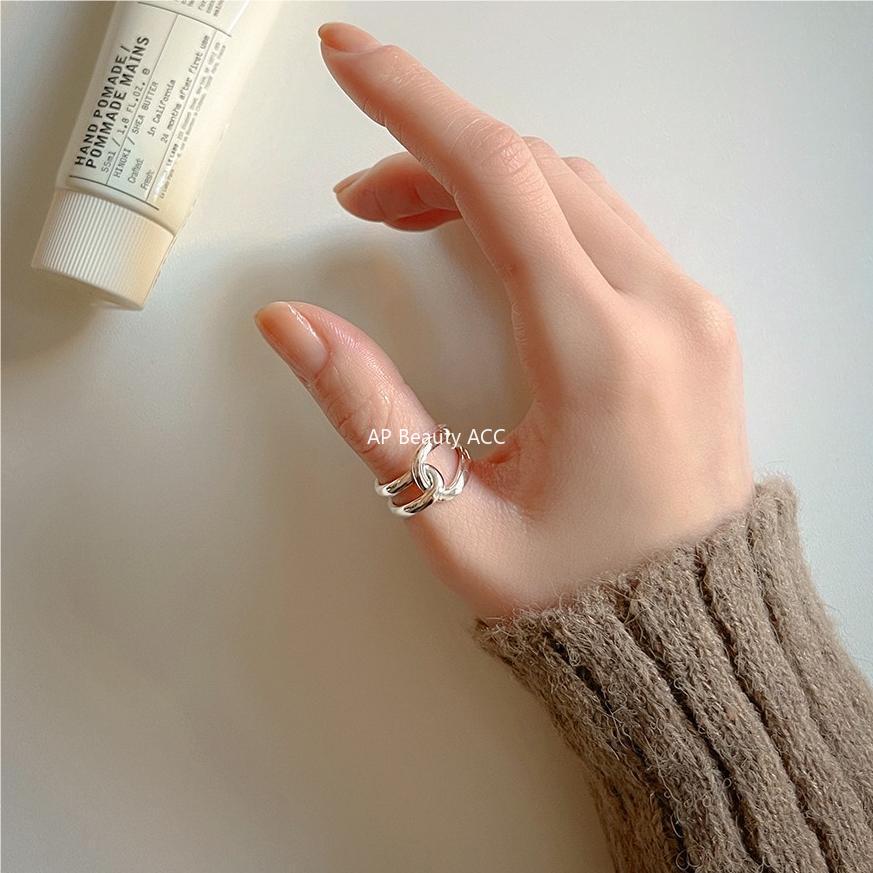 F관 - 925 실버 크로스 더블 라인 반지 [J1811] 25.09-4