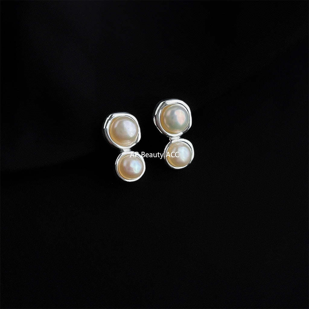 C관 - 담수 진주 골드 도금 나선형 이어커프 귀걸이 [EJ0203P] 25.02-3