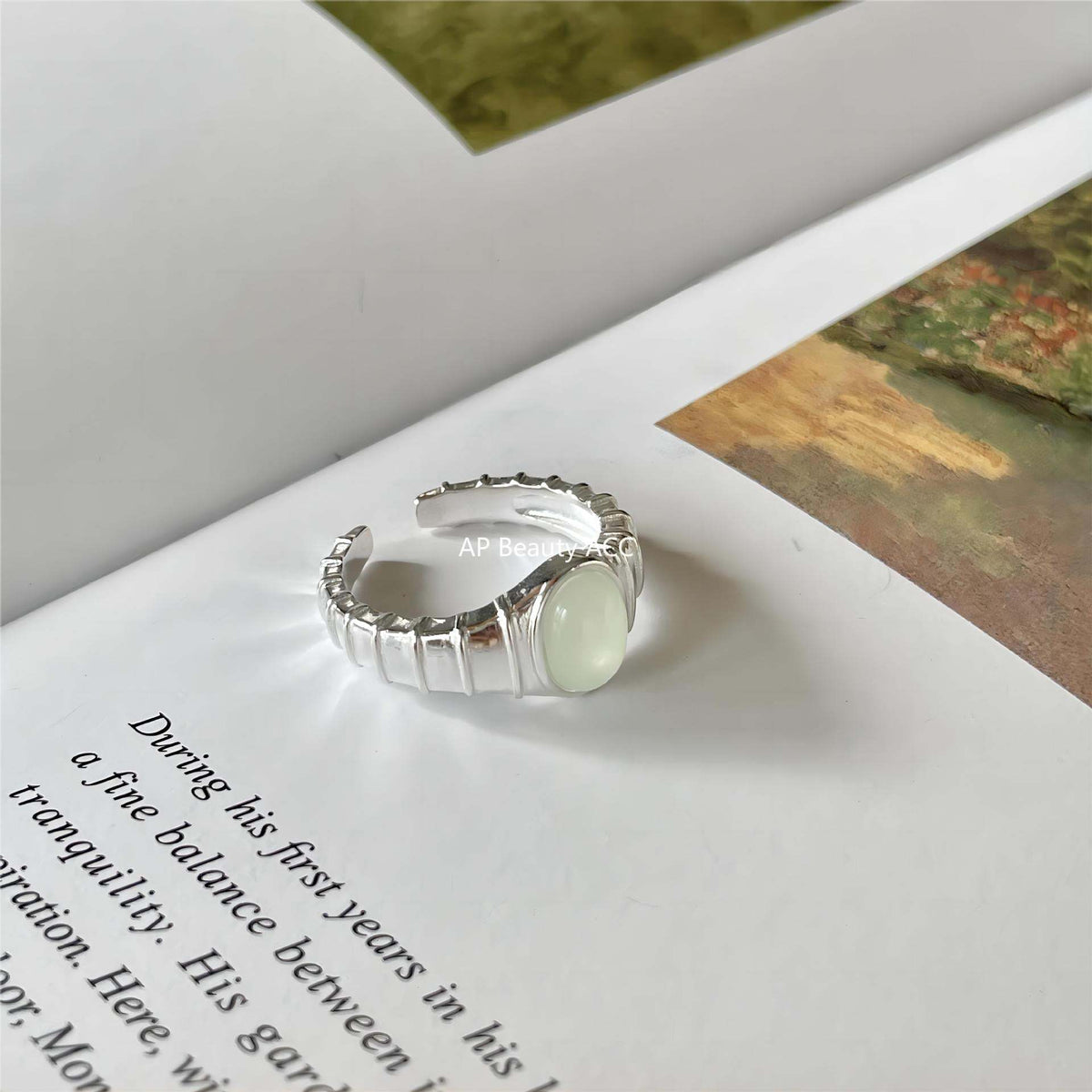 F관 - 925 실버 타원 크리스탈 오픈형 반지 [J1900] 25.12-2