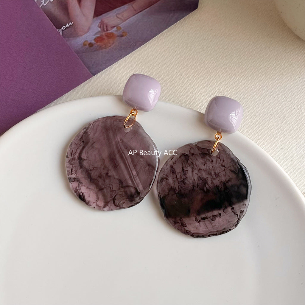 C관 - 퍼플 불규칙 그라데이션 아크릴 귀걸이 [5772] 25.04-1