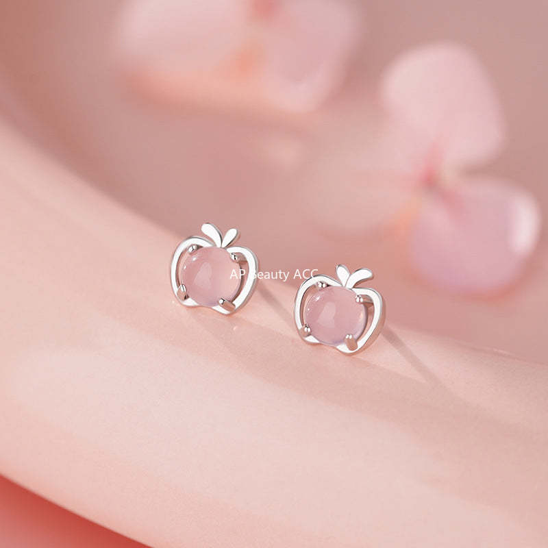 B관 - 과일 사과 모양 999 실버 귀걸이 [YC5016E_1] 25.11-3