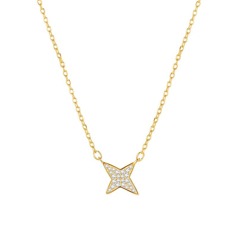 A관 - 925 실버 큐빅 별 펜던트 목걸이 [XL-1229] 25.11-1