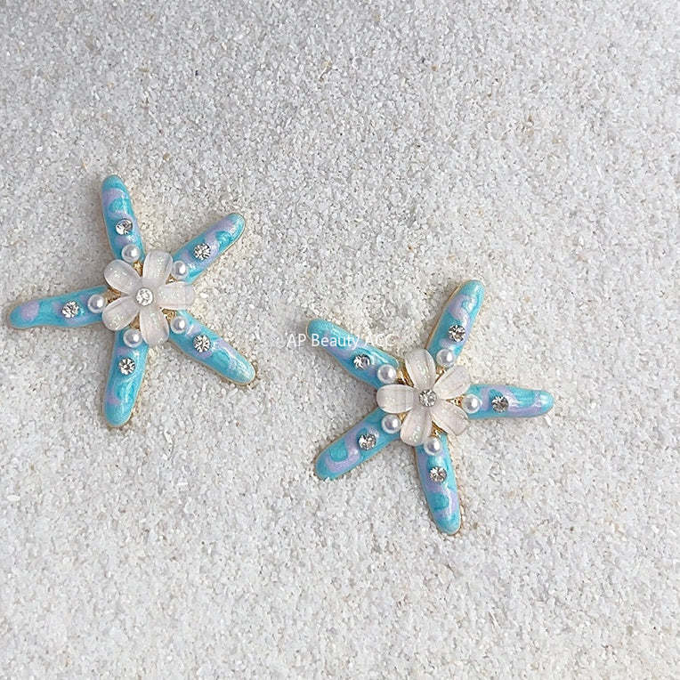 C관 - 해양 테마 별 모양 14K 도금 귀걸이 [4375] 24.06-3