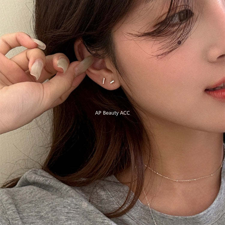 A관 - 925 실버 기하학 스퀘어 피어싱 귀걸이 [EH-4187] 25.12-3