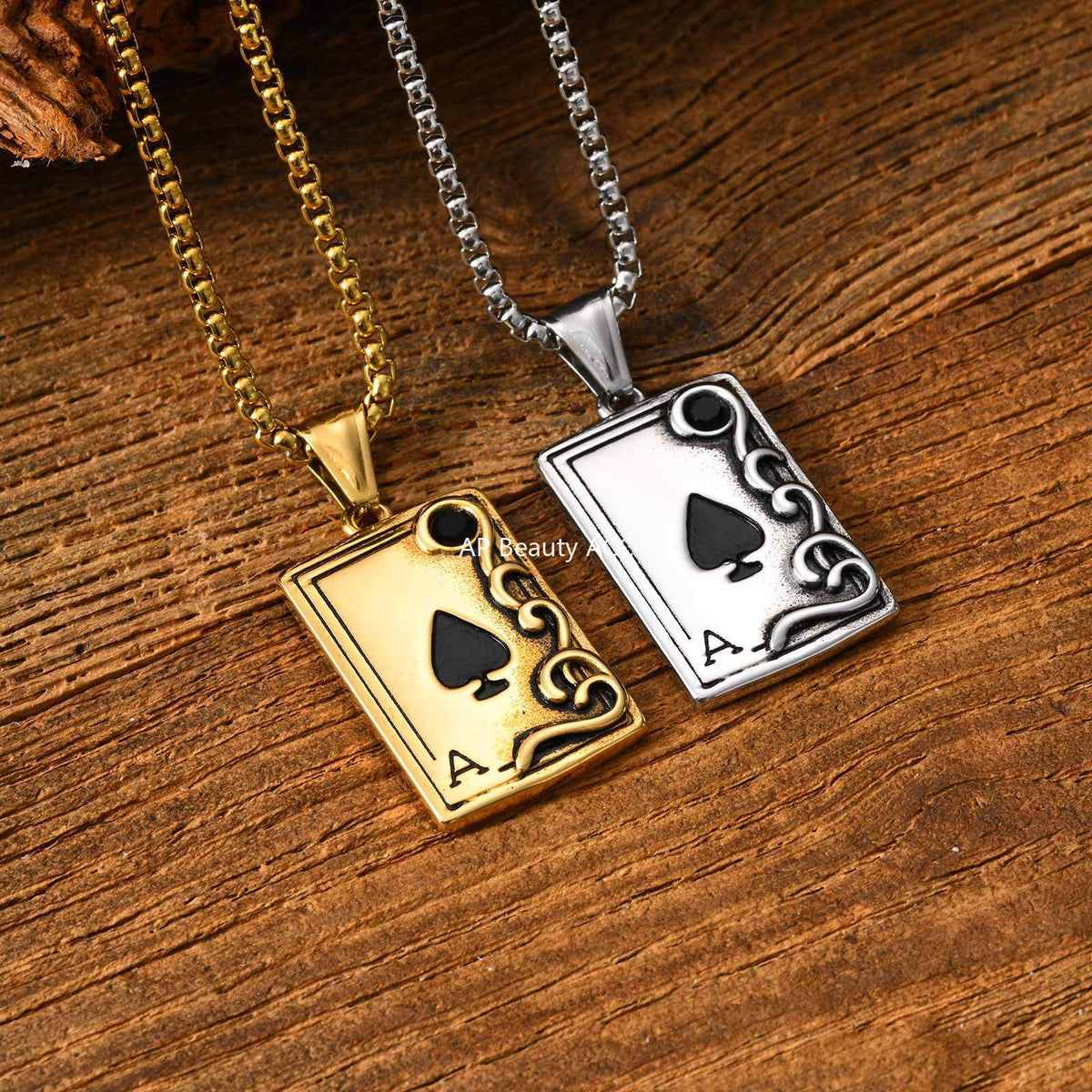 G관 - 스테인리스 스틸 포커 스페이드 A 펜던트 목걸이 [PN-2317S] 25.12-3