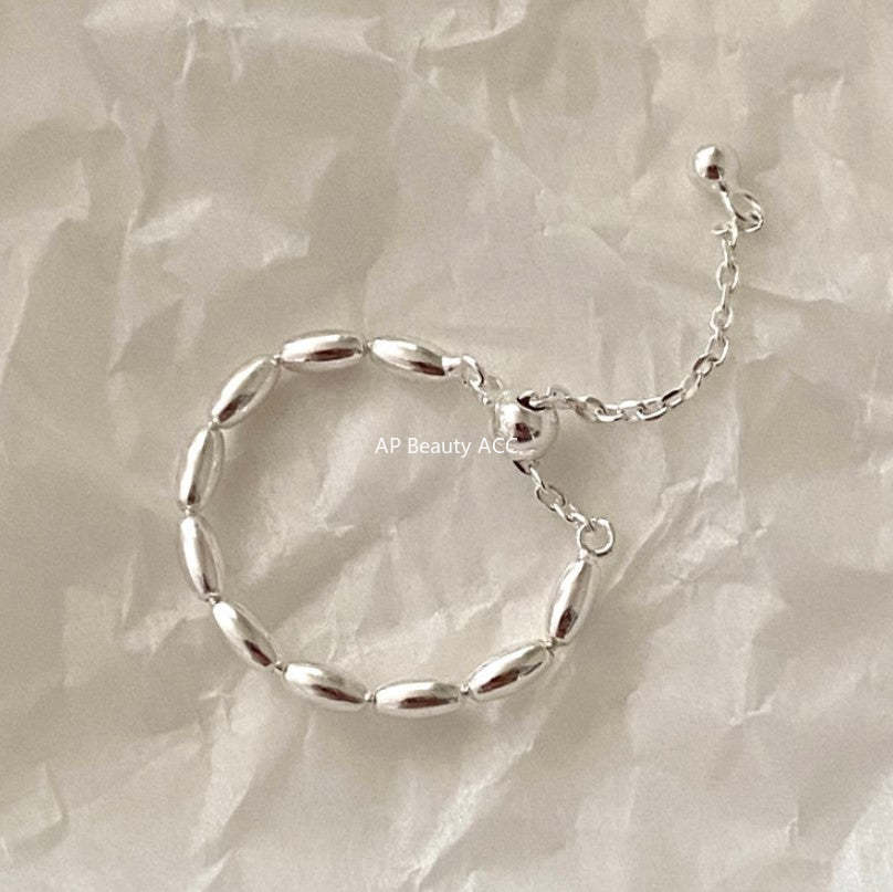 F관 - 925 실버 올리브 비즈 반지 [J1621] 25.12-1