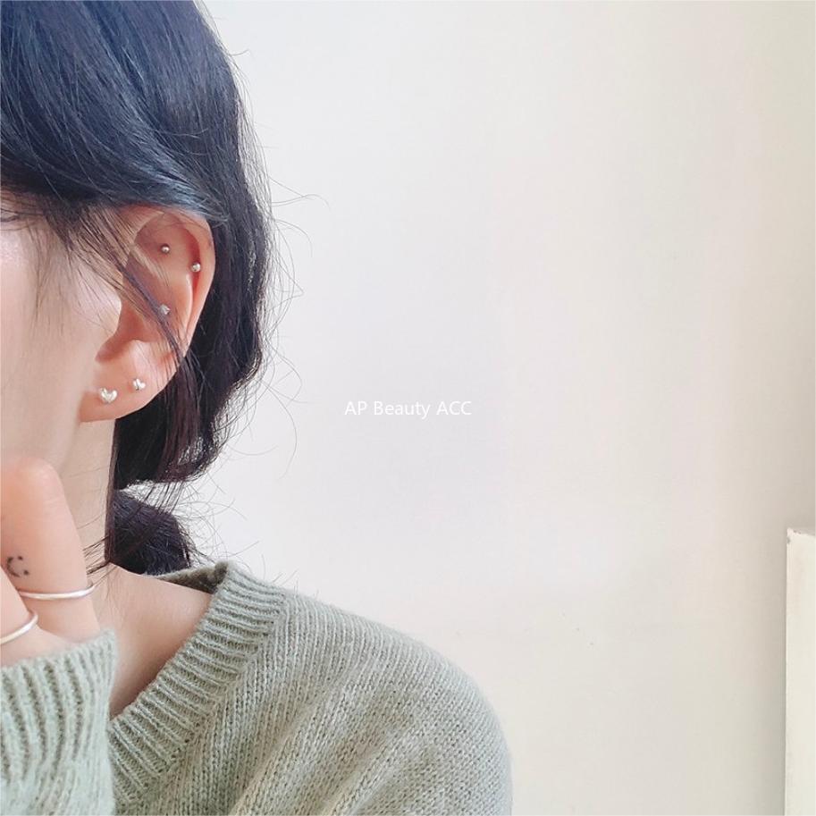 F관 - 925 실버 하트 스터드형 귀걸이 [C1152] 25.01-1