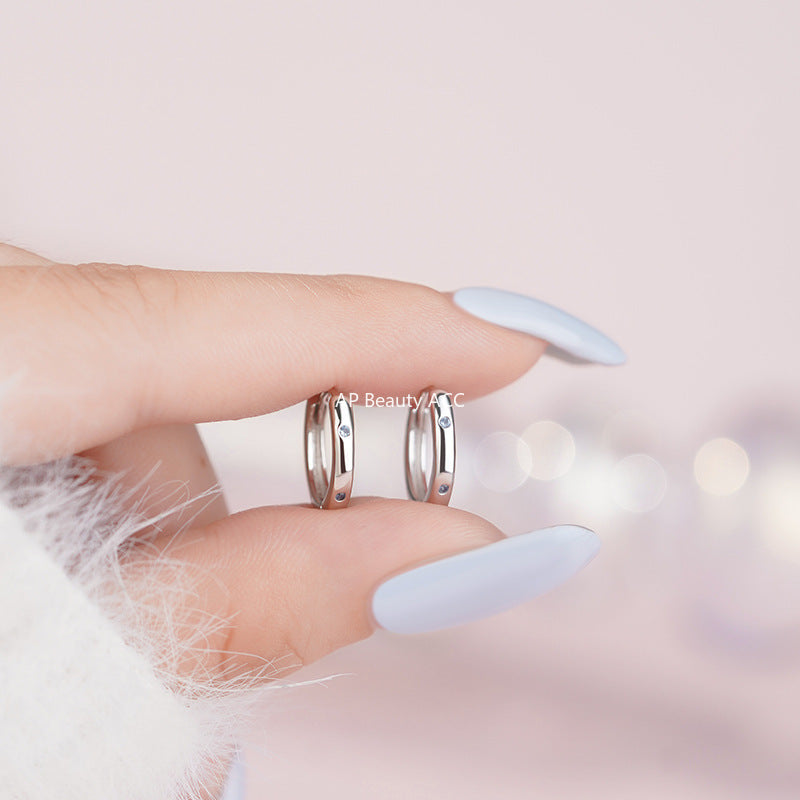 B관 - 999 실버 미니 큐빅 링 귀걸이 [YC6654E_1] 25.10-3