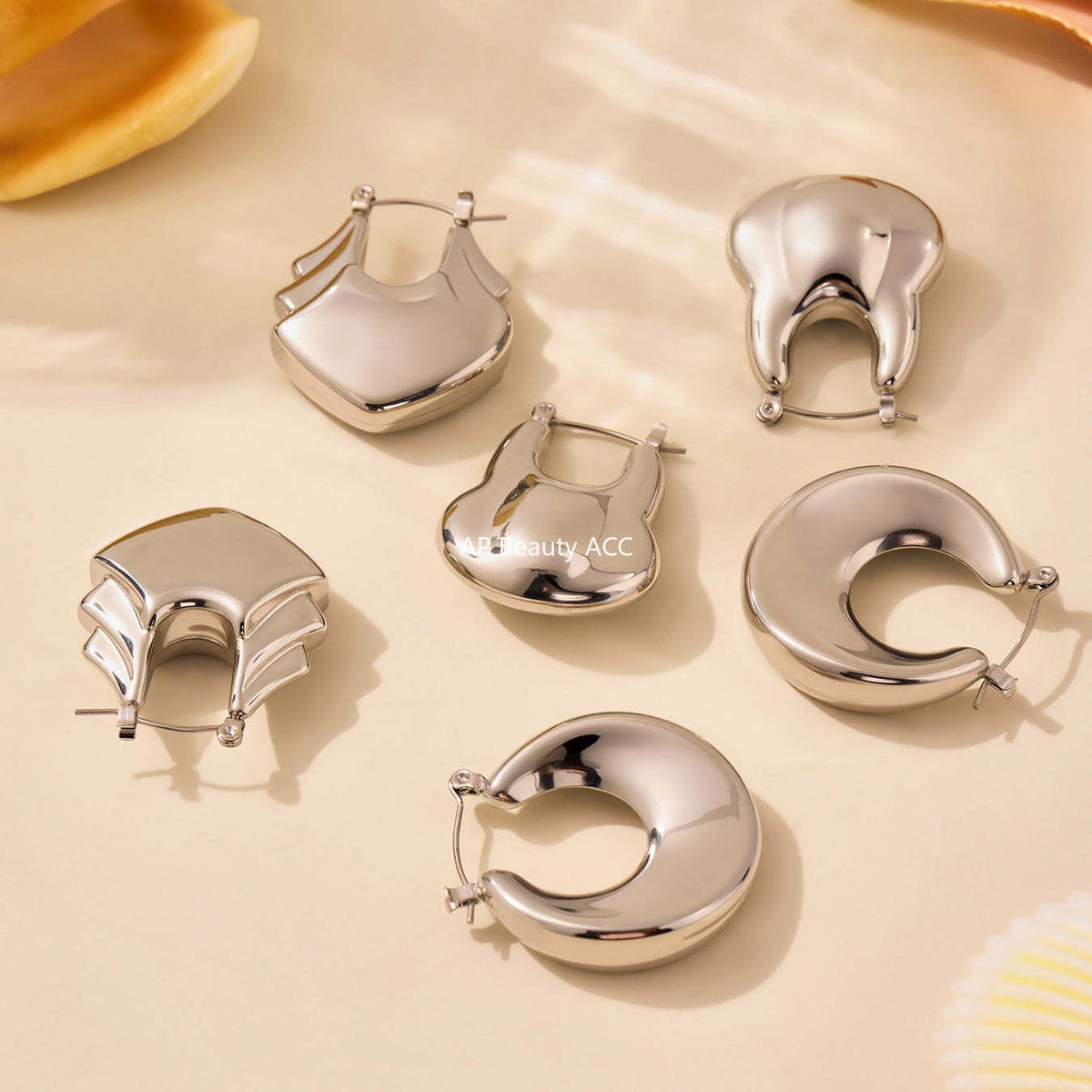 D관 - 18K 도금 기하학 디자인 스테인리스 스틸 귀걸이 [F1029-F1030-F166] 25.07-3