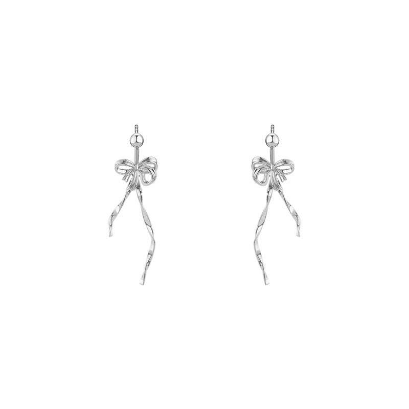 B관 - 925 실버 발레 리본 디자인 귀걸이 [YC9844E] 25.12-3