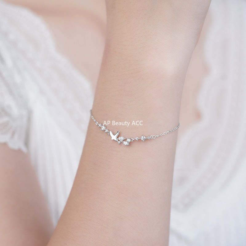 B관 - 999 실버 나비 큐빅 펜던트 팔찌 [YC4368SL_1] 25.10-4