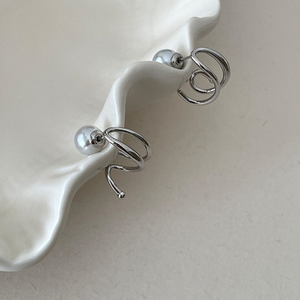 A관 - 925 은침 심플 라인 진주 스터드 귀걸이 [EH-4026] 25.10-4