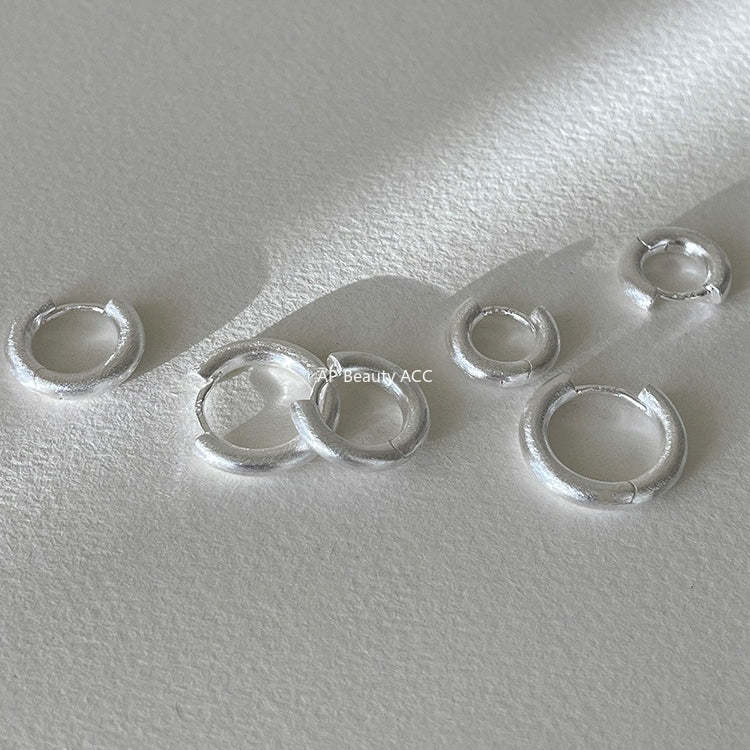 A관 - 샌딩 심플 링 925 은침 귀걸이 [EH-4318] 25.12-2