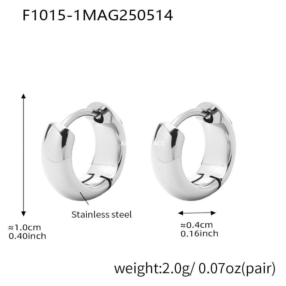 D관 - 투톤 원형 18K 도금 스테인리스 스틸 귀걸이 [F1015-F1098] 25.05-4