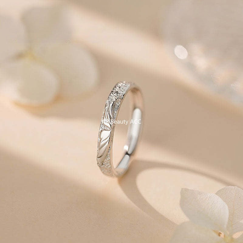 B관 - 999 실버 나비 펀칭 디자인 커플 반지 [YC3035R_1] 25.10-5