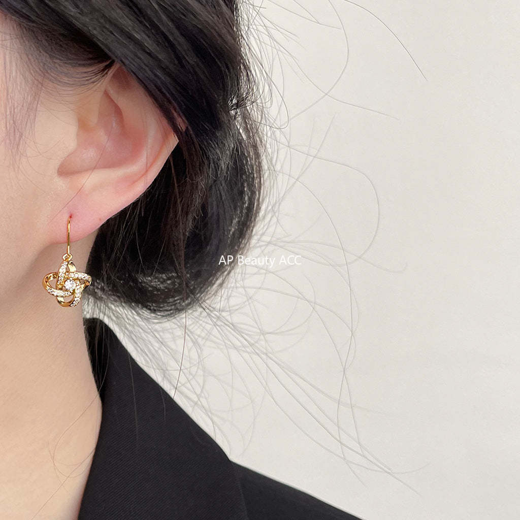 C관 - 업그레이드 18K 도금 고급스러운 기하학적 로프 귀걸이 [3788] 24.04-4