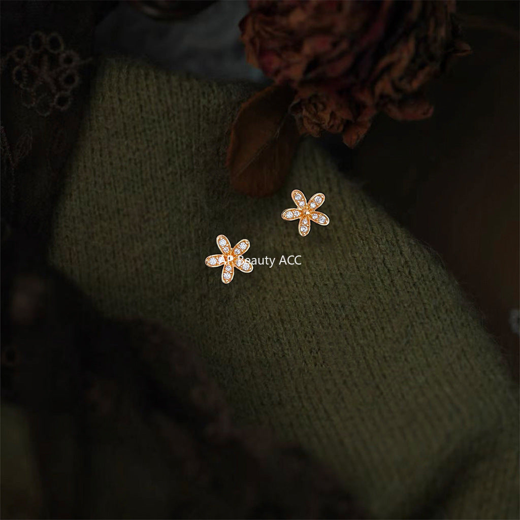 C관 - 925 은침 큐빅 미니 플라워 귀걸이 [6928] 25.10-3