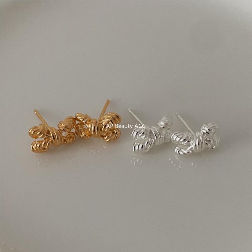 F관 - 925 실버 매듭 리본 모양 스터드 귀걸이 [C1089] 25.10-4