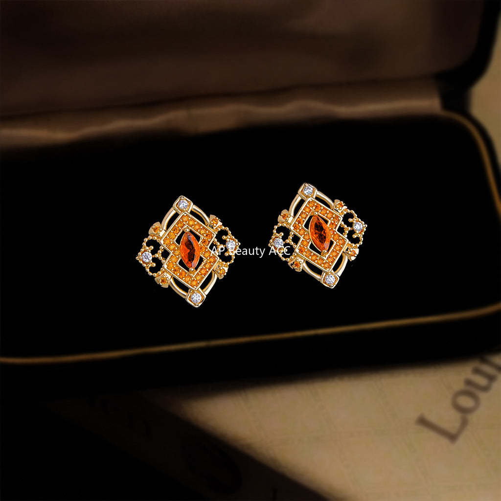 C관 - 925 은침 큐빅 빈티지 기하학 디자인 귀걸이 [6957] 25.10-4