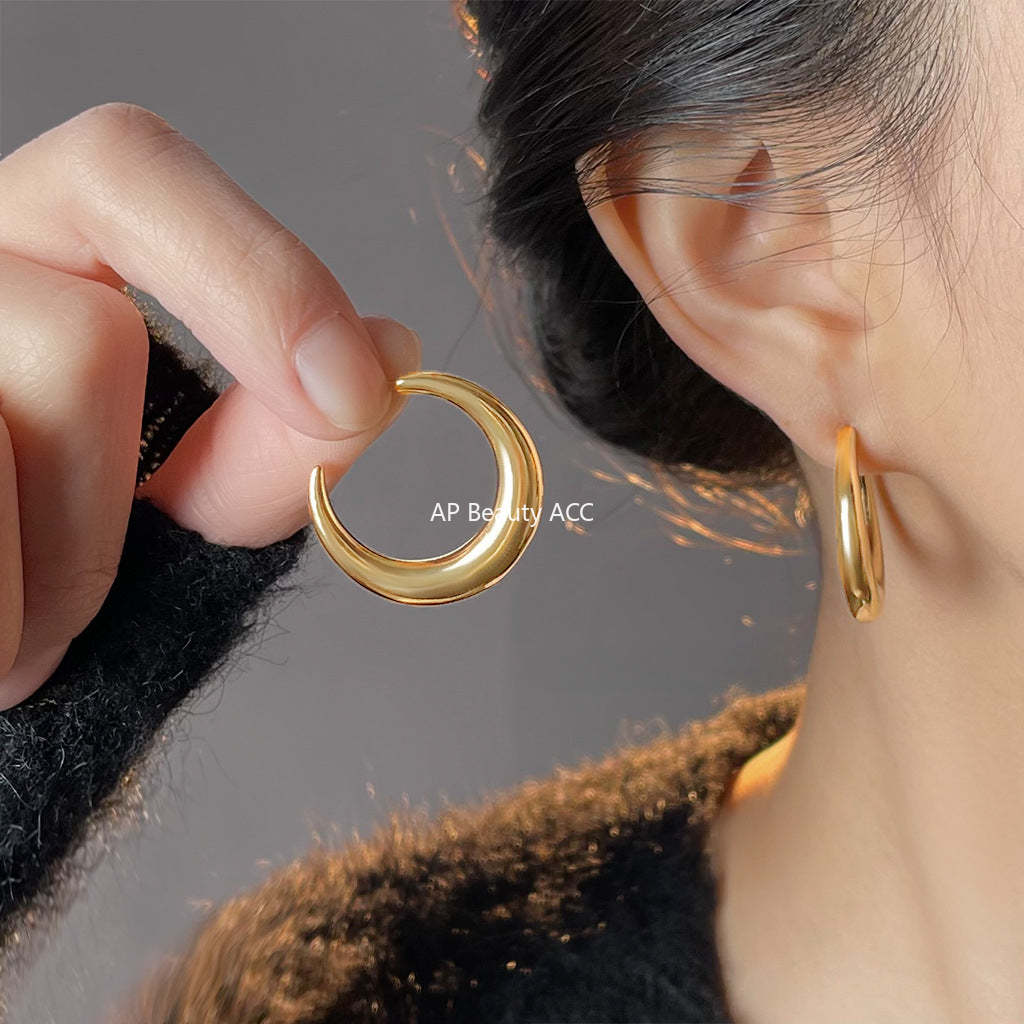 C관 - 14K 도금 925 은침 원형 귀걸이 [5366-5369] 25.02-3