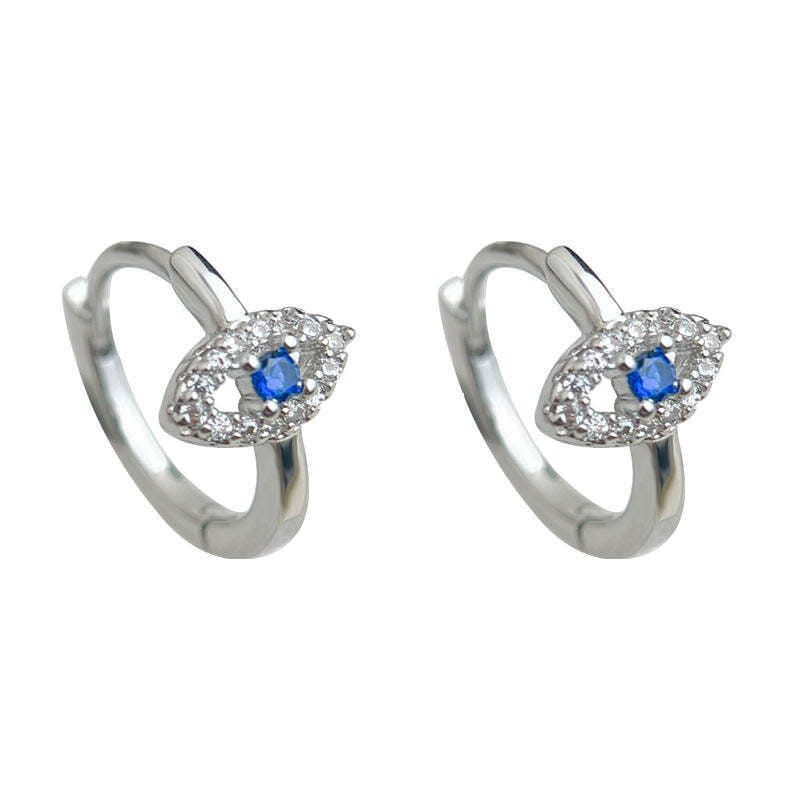 C관 - 백금 도금 눈 모양 큐빅 링 귀걸이 [6968] 25.10-4