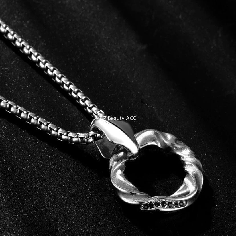 G관 - 큐빅 뫼비우스 펜던트 체인 목걸이 [X1190] 25.10-1