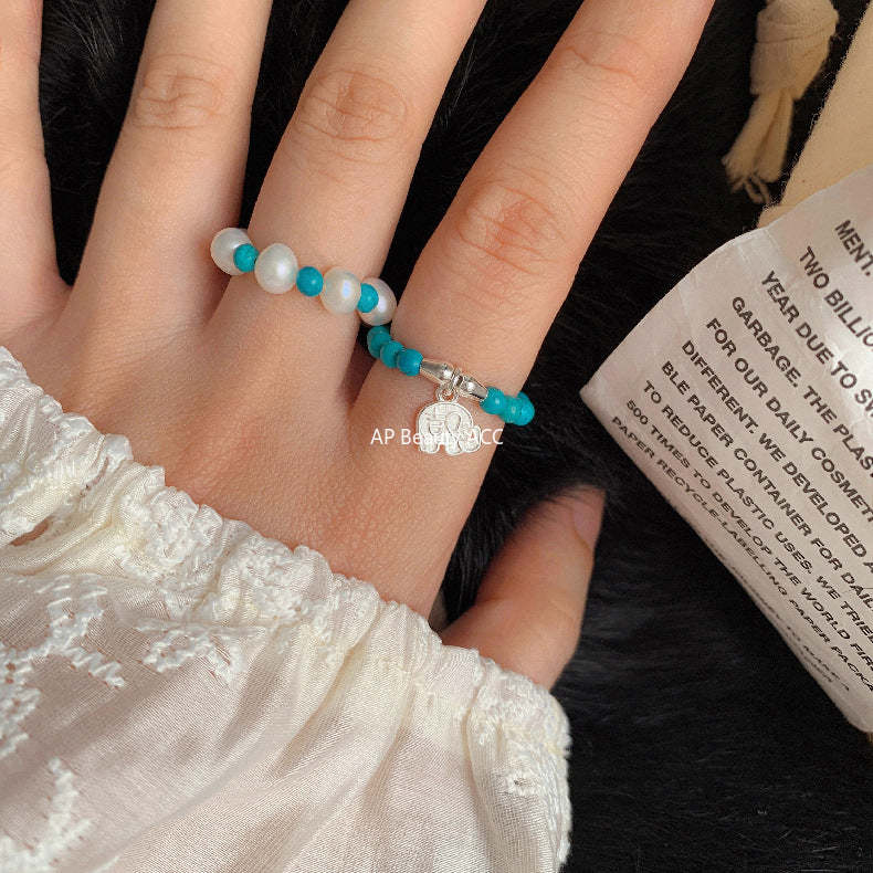 A관 - 아게이트 칼세도니 담수진주 비즈 925실버 반지 [RA] 25.11-4