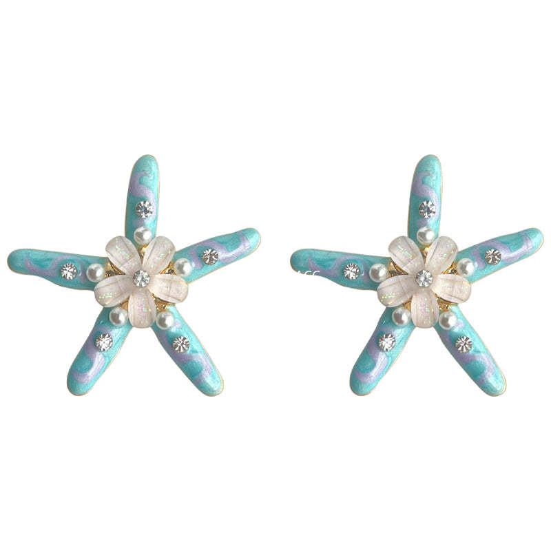 C관 - 해양 테마 별 모양 14K 도금 귀걸이 [4375] 24.06-3