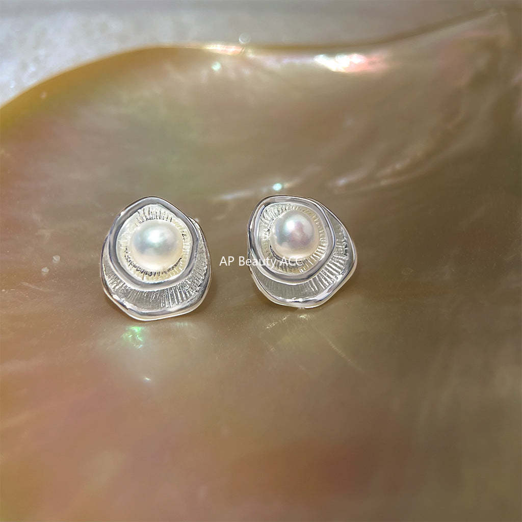 C관 - 14K 도금 925 은침 담수 진주 귀걸이 [5226] 25.02-2