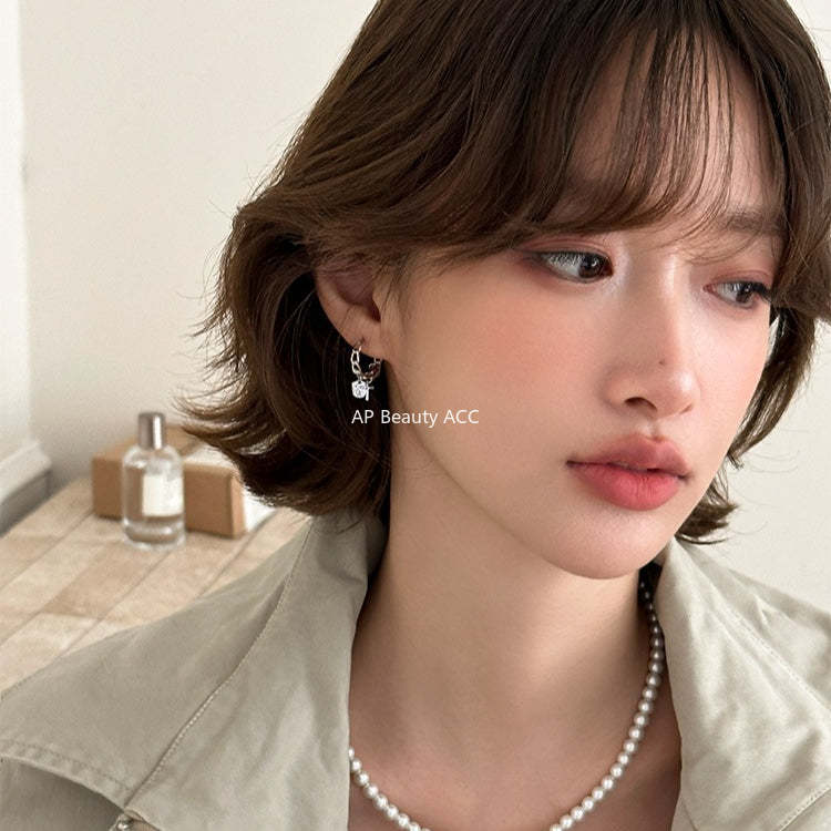 A관 - 925 은침 십자가 드롭 링 귀걸이 [EH-4270] 25.11-4