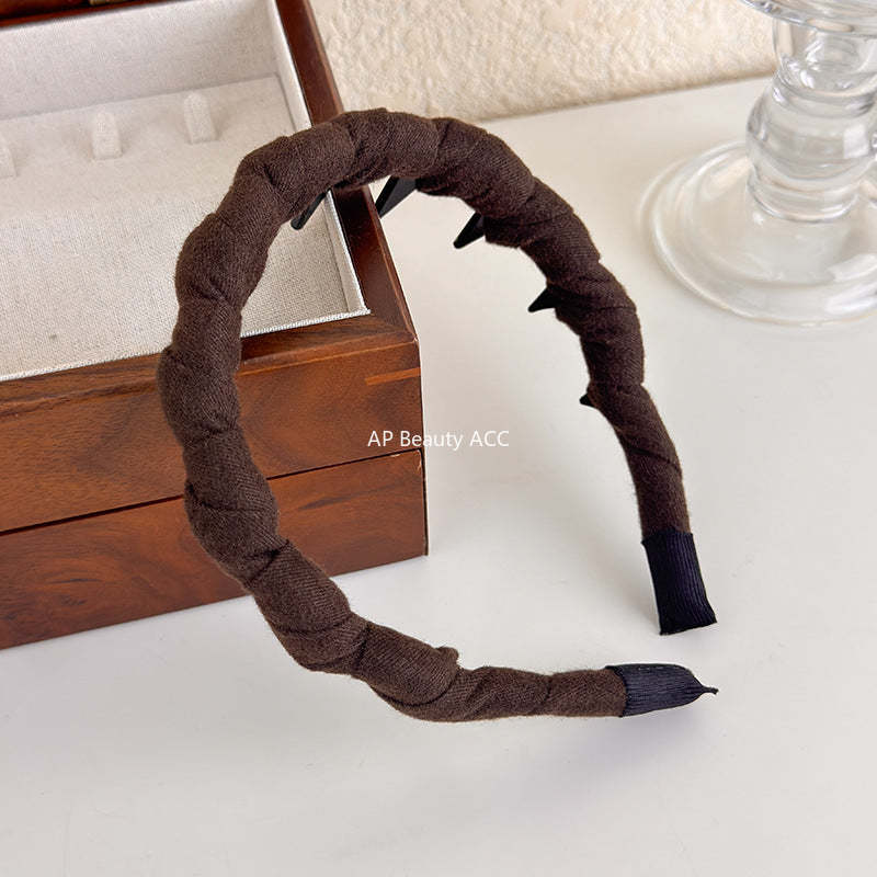 E관 - 소프트 벨벳 패브릭 꼬임 디자인 머리띠 [27499] 25.09-4