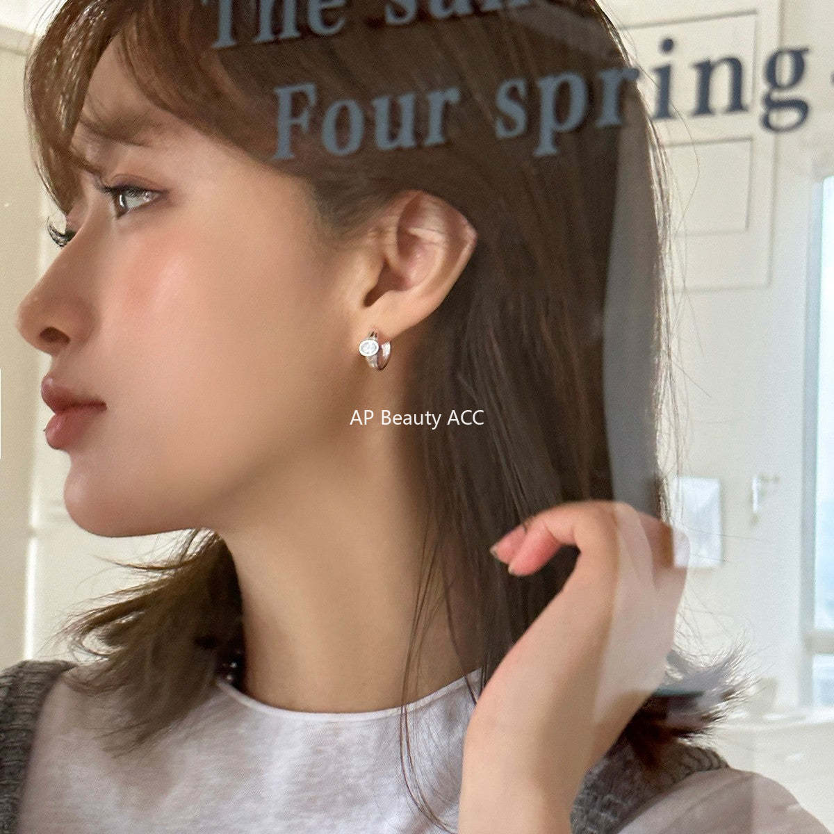 A관 - 925 은침 큐빅 귀걸이 [EH-3693] 25.07-2
