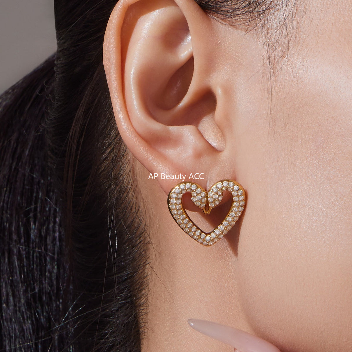 D관 - 스테인리스 스틸 풀큐빅 더블 스완 하트 목걸이 팔찌 반지 귀걸이 [TXP431] 25.10-3