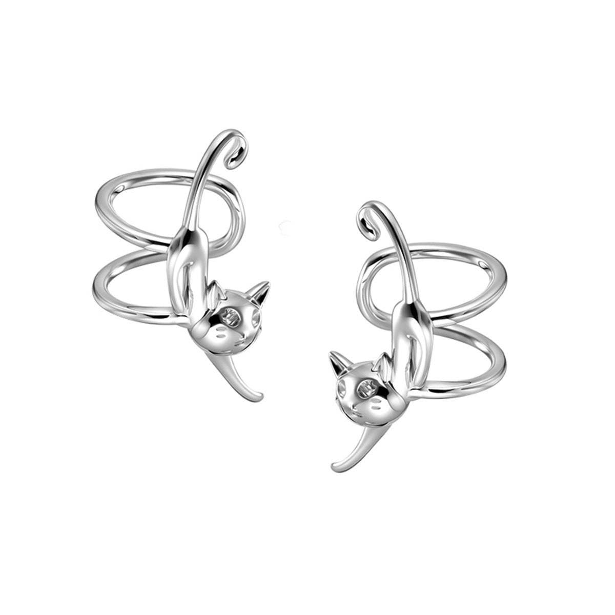 A관 - 고양이 디자인 좌우대칭 이어커프 귀걸이 [EH-3964] 25.09-4