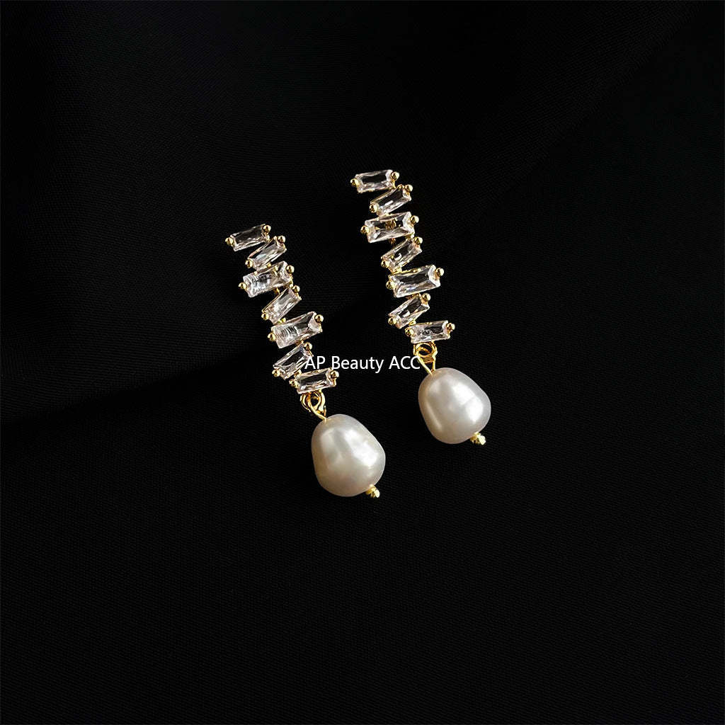 C관 - 담수 진주 골드 도금 나선형 이어커프 귀걸이 [EJ0203P] 25.02-3