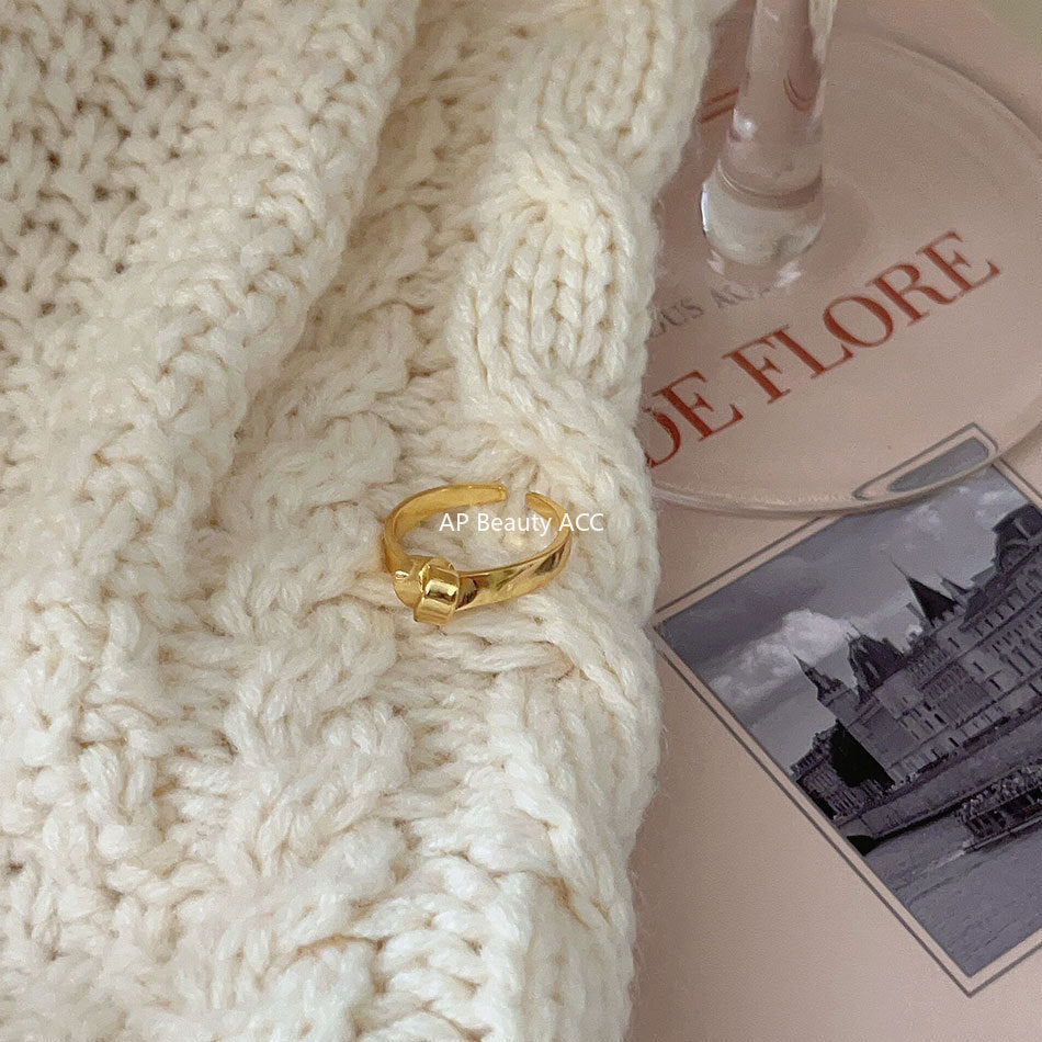 F관 - 925 실버 매듭 디자인 오픈형 반지 [J1924] 25.10-3