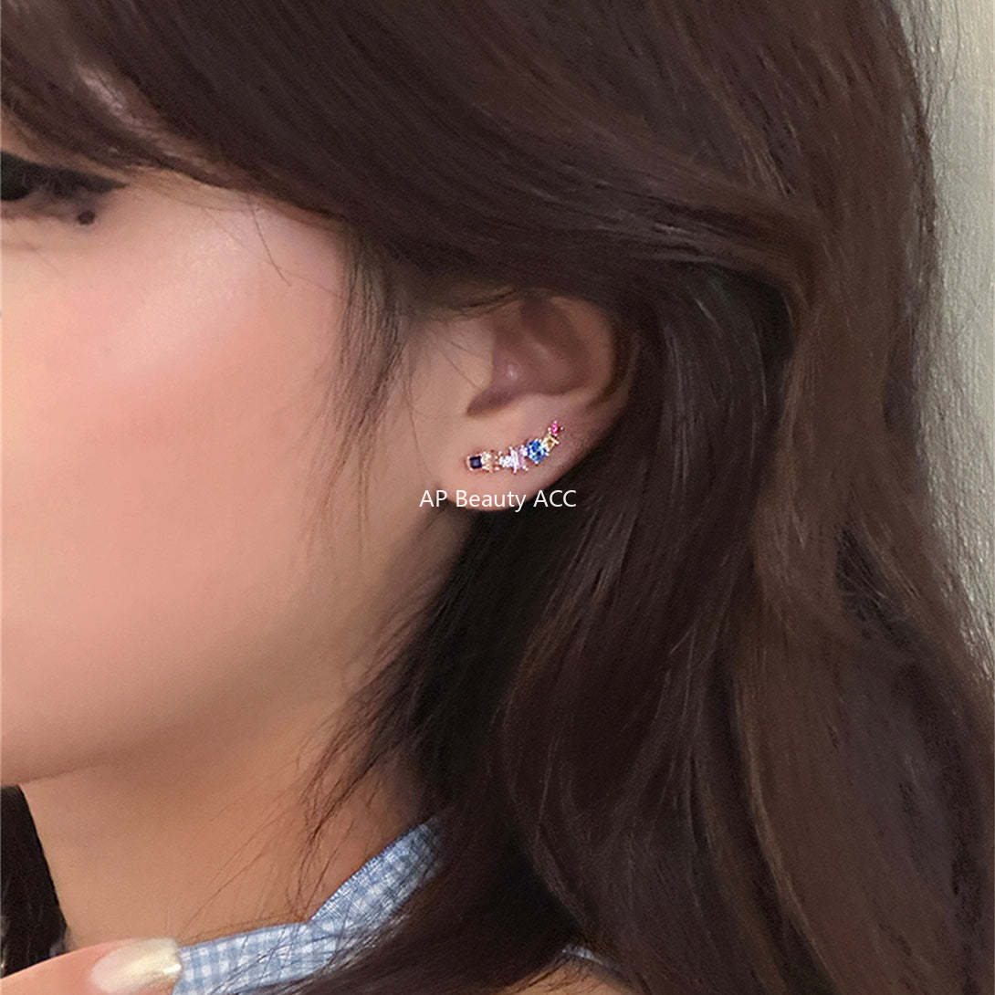 A관 - 925 은침 컬러 큐빅 디자인 귀걸이 [EH-3982] 25.09-4