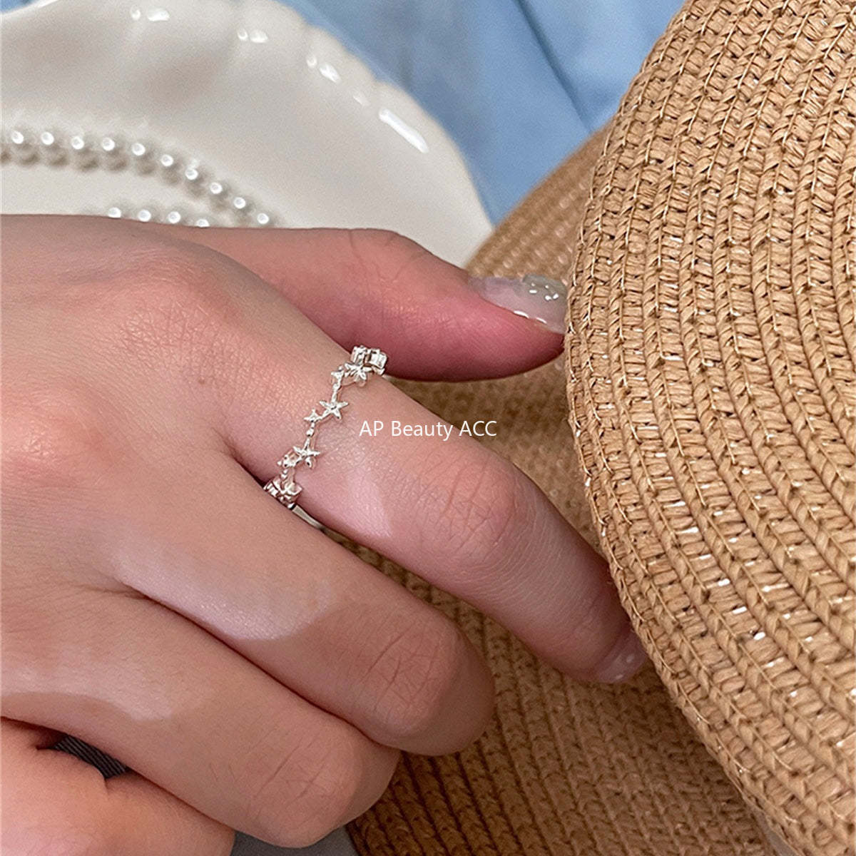 A관 - 925 실버 오각별 디자인 오픈형 반지 [JZ-0710] 25.09-4