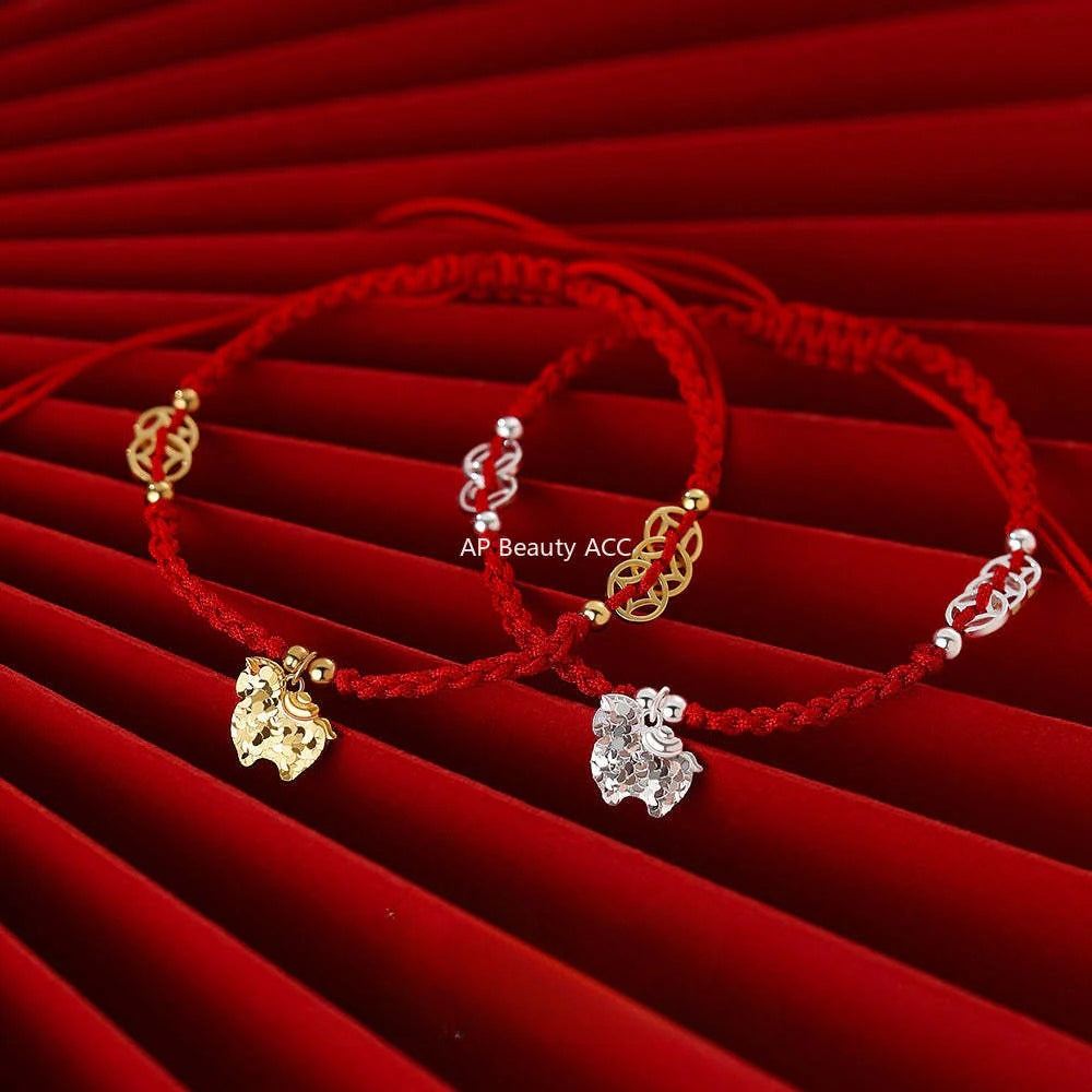 B관 - 925 실버 말 코인 펜던트 스트랩 팔찌 [YC4382SL_1] 25.12-2