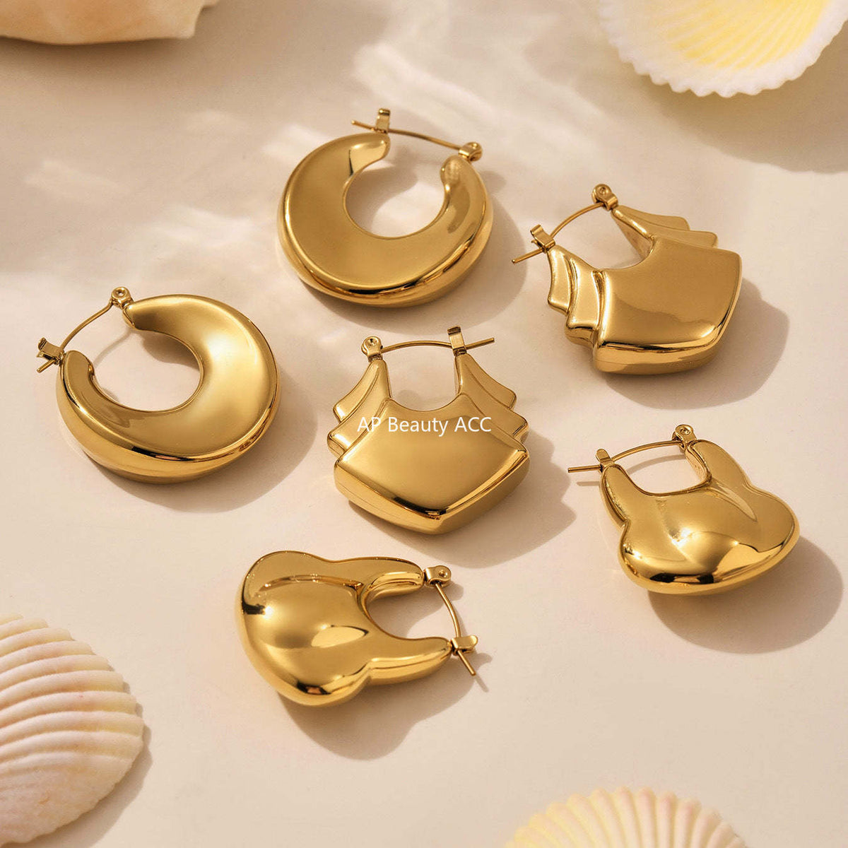 D관 - 18K 도금 기하학 디자인 스테인리스 스틸 귀걸이 [F1029-F1030-F166] 25.07-3