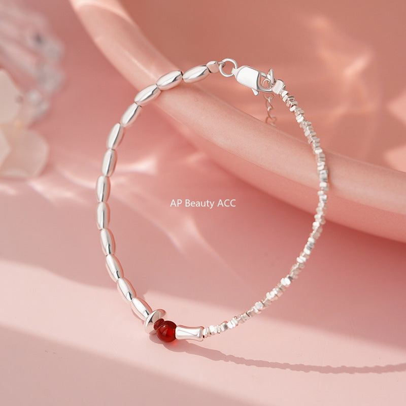 B관 - 925 실버 마노 쌀알 파편 실버 팔찌 [YC4706SL_1] 25.10-2