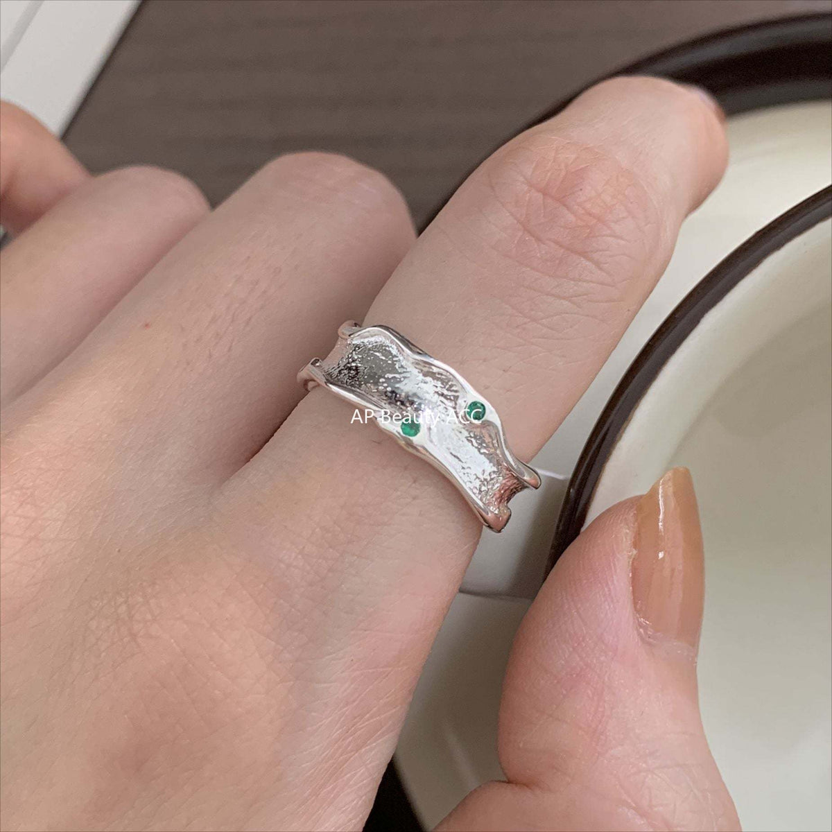 F관 - 925 실버 비정형 디자인 반지 [J1496] 25.12-3