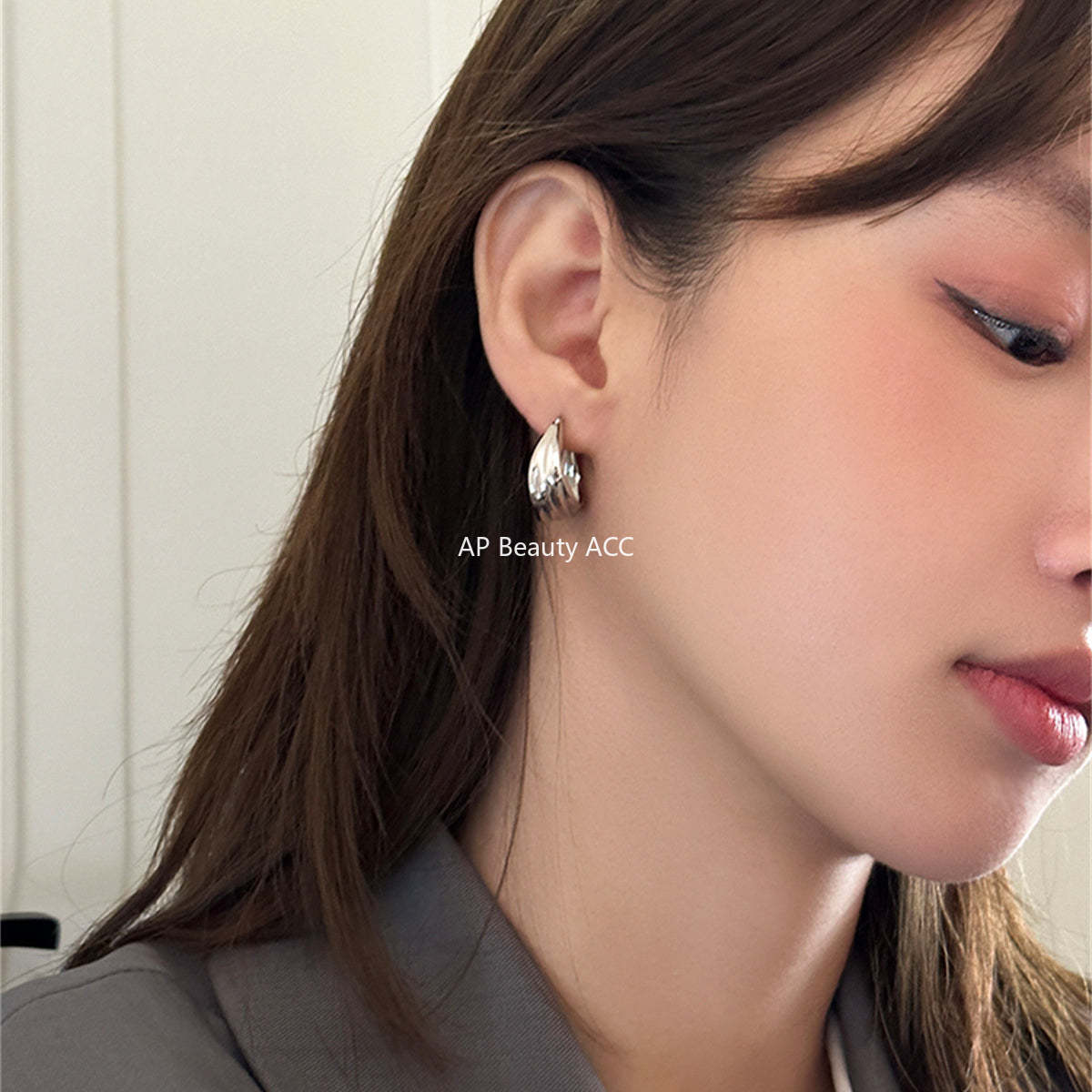 A관 - 925 은침 비정형 꼬임 물결 귀걸이 [EH-2071] 24.12-4