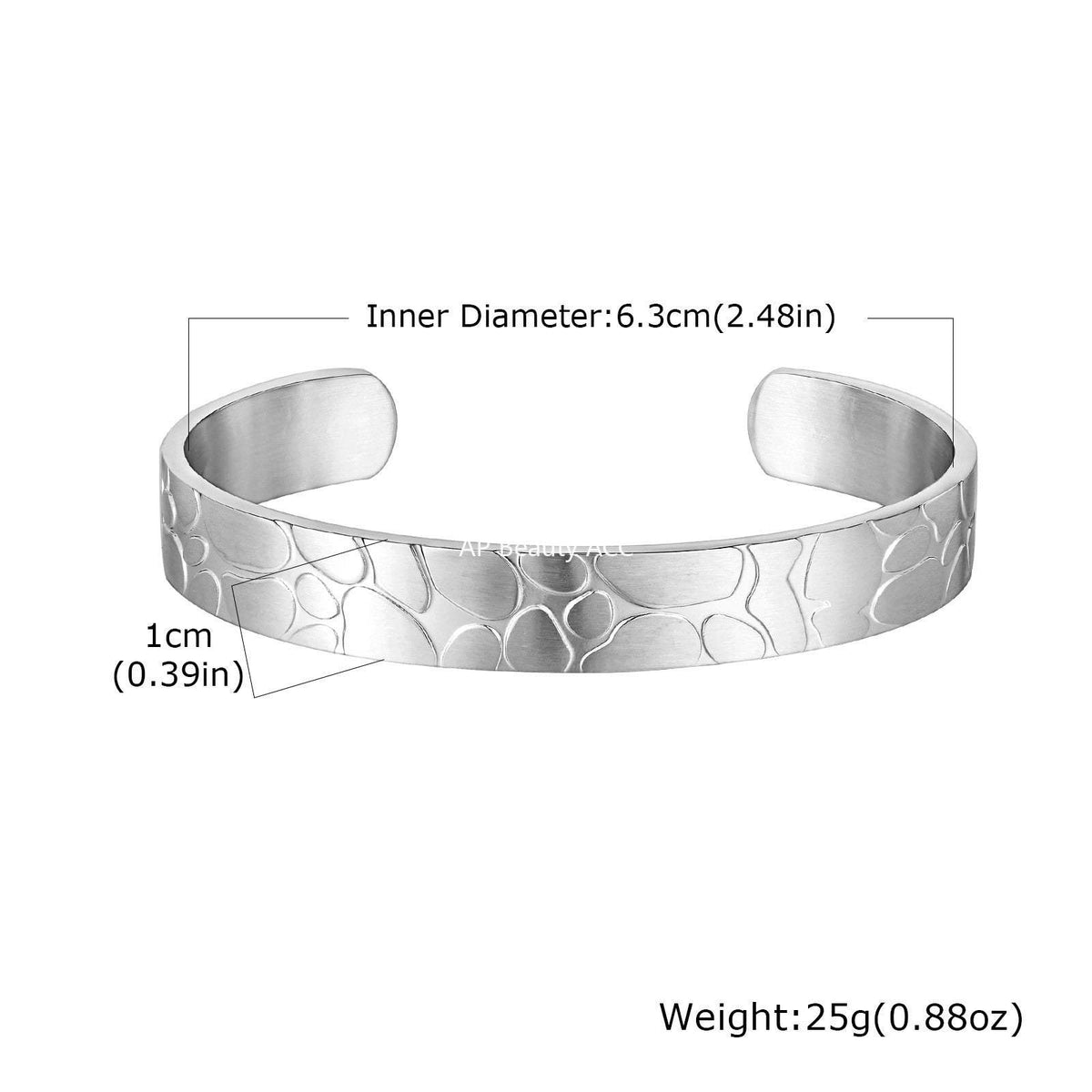 G관 - 스테인리스 스틸 엠보싱 디자인 오픈형 팔찌 [B-735] 25.10-5