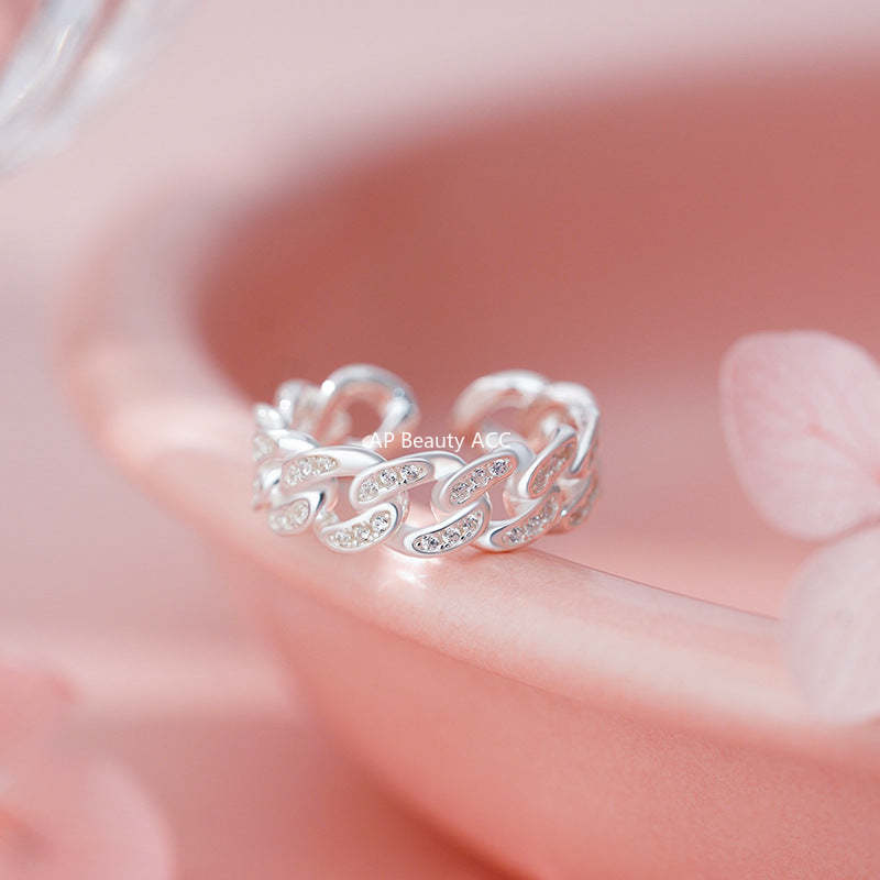 B관 - 925 실버 체인 디자인 오픈형 반지 [YC3219R_1] 25.11-3