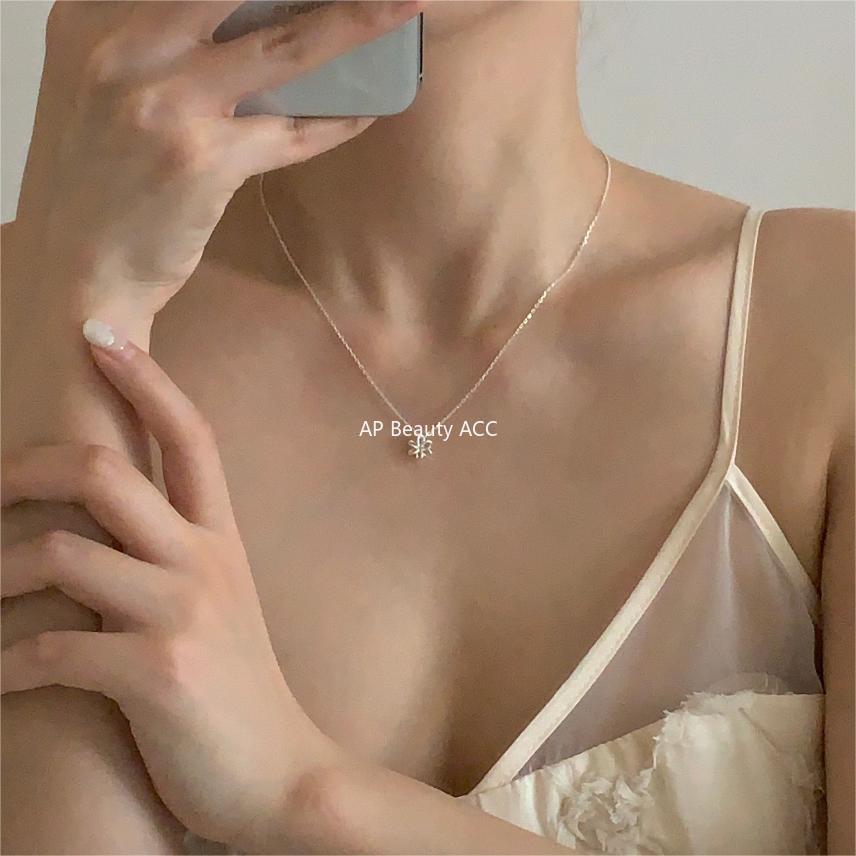 F관 - 925 실버 라인 플라워 목걸이 [B1303] 24.07-2