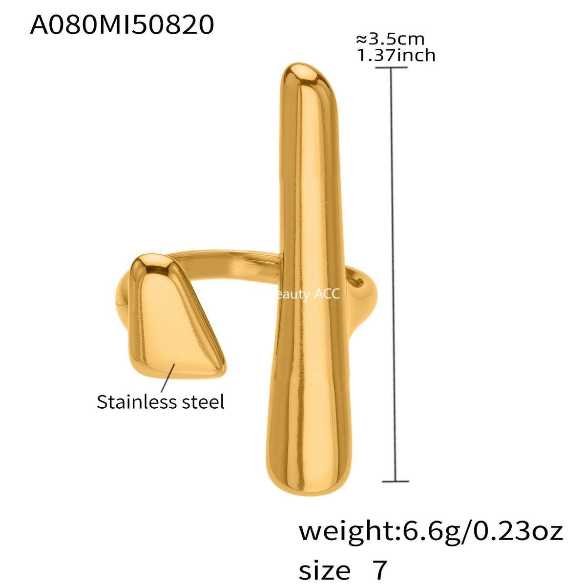 D관 - 스테인리스 스틸 기하학 디자인 오픈형 반지 [A080] 25.09-4