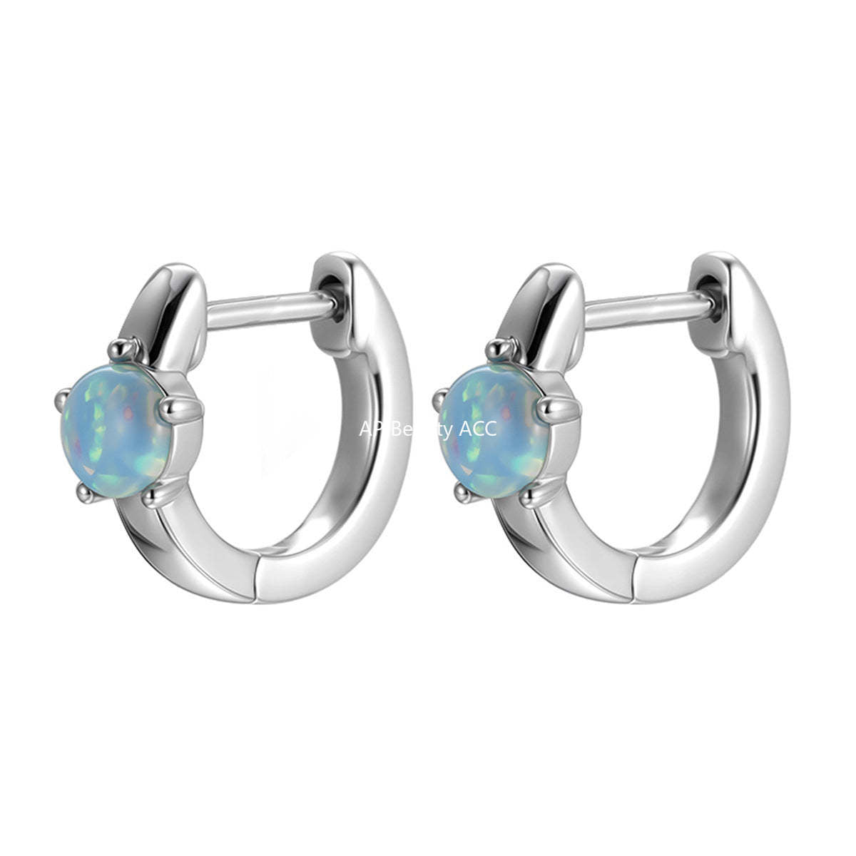 A관 - 티타늄 스틸 오팔 링형 일자침 귀걸이 [EH-4089] 25.10-4