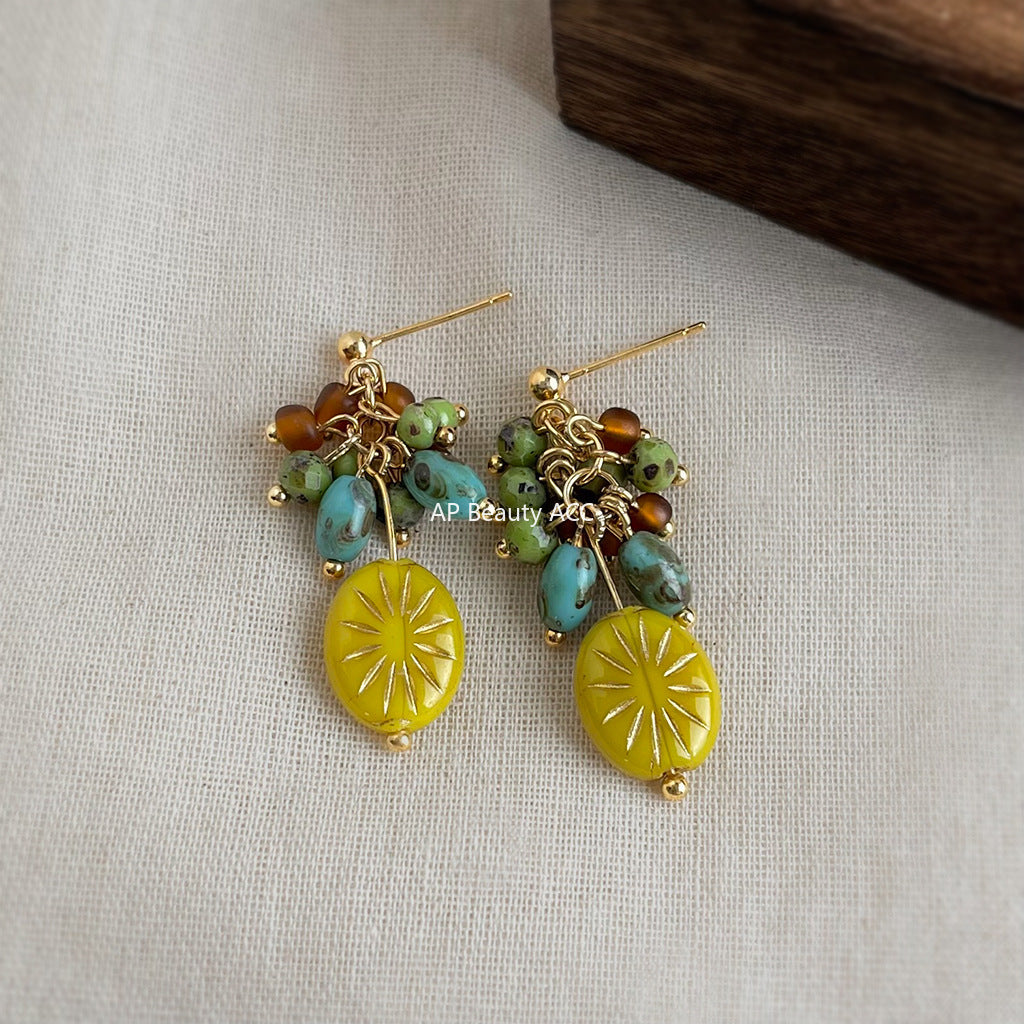 C관 - 925 은침 글라스 크리스탈 비즈 드롭 귀걸이 [6859] 25.10-1