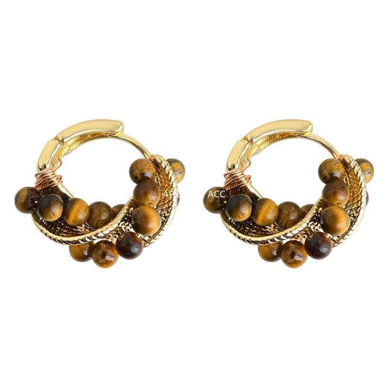 C관 - 호안석 핸드메이드 트위스트 원형 귀걸이 [7149] 25.11-4